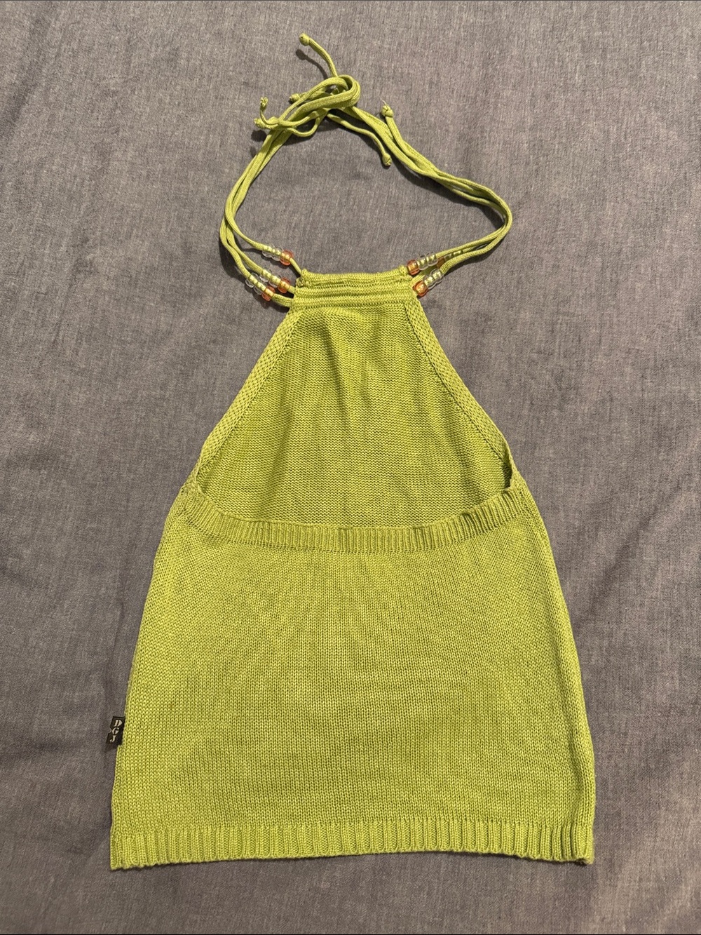 Chartreuse Halter Top - Picture 2 of 7